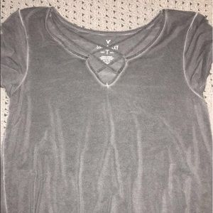 Criss cross chest shirt
